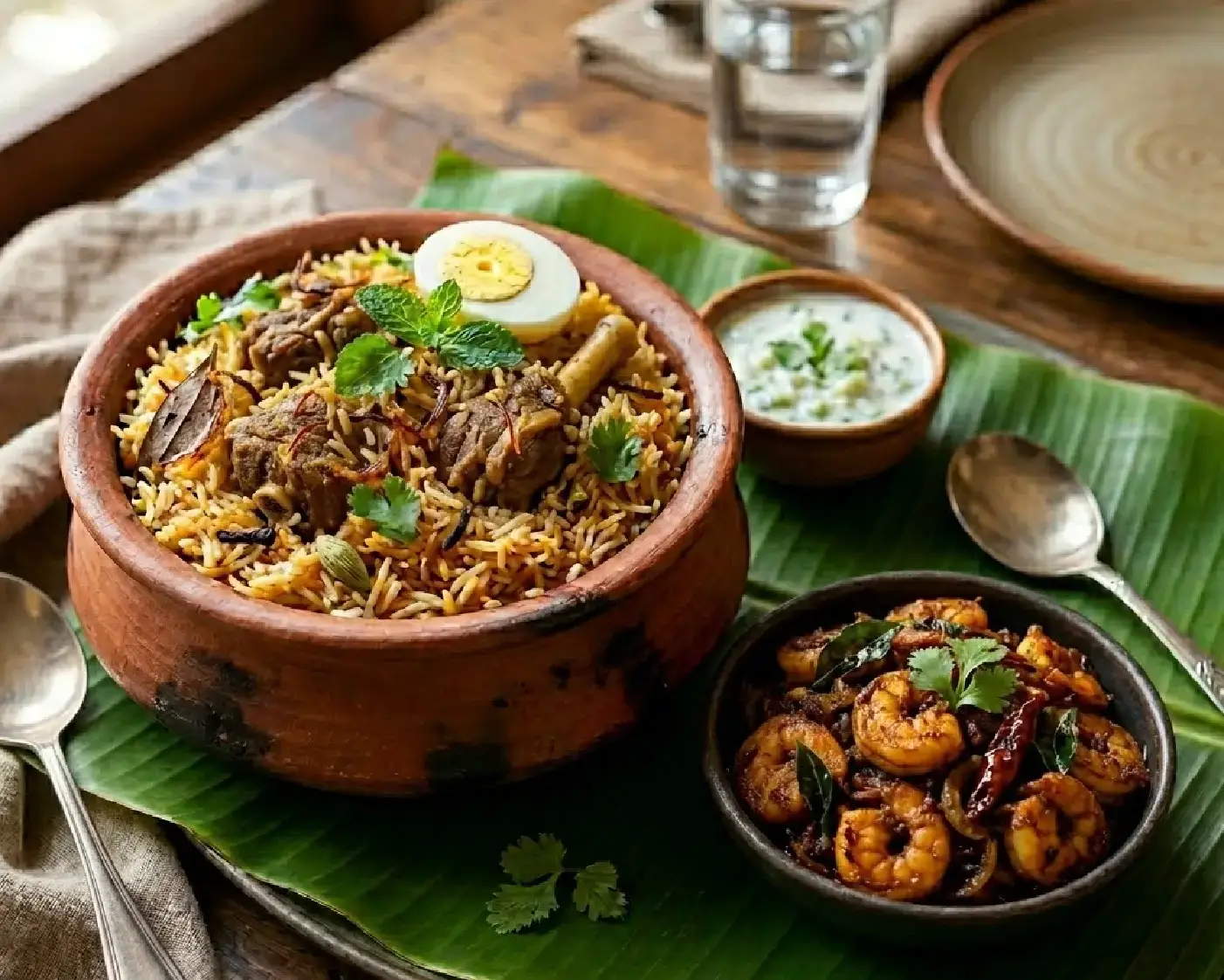 Goat Biryani + Prawns Varuval